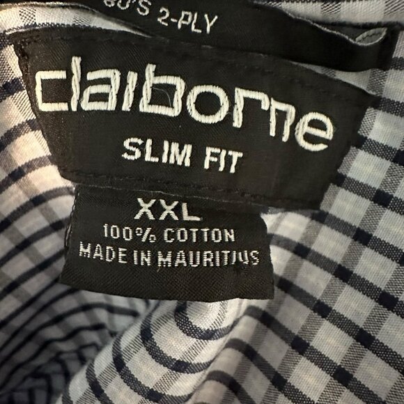 Men’s‎ dress shirt Claiborne XXL 100% Cotton checkerd - Picture 9 of 11